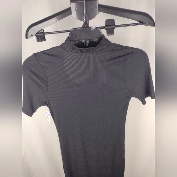 LOVE ADY NECK CUTOUT RIB KNIT BLACK DRESS SIZE XS (0-2) NWT - Picture 10 of 15